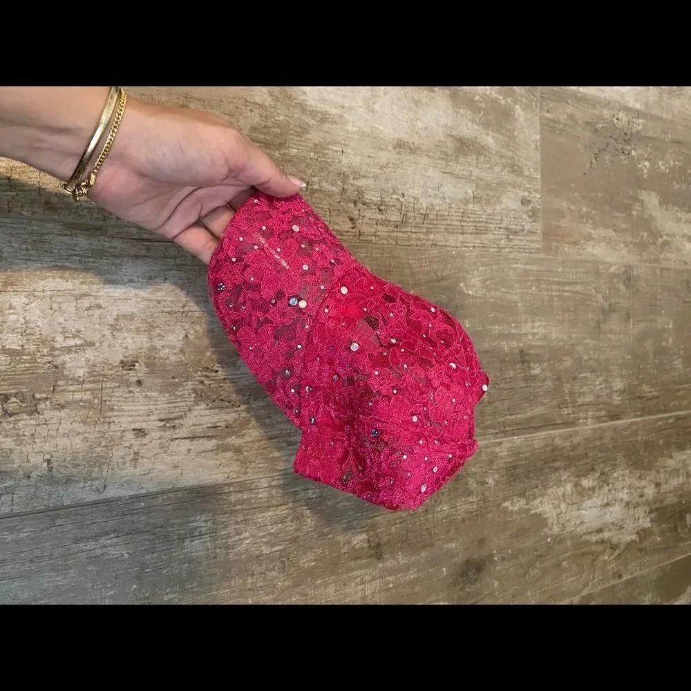 Lace Hat Available in red, lavender & pink